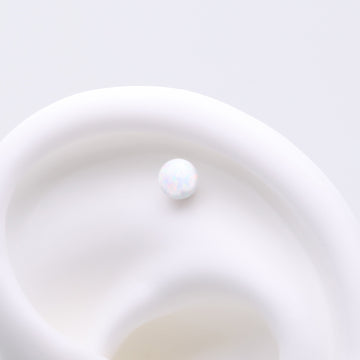 Detail View 1 of Implant Grade Titanium OneFit Threadless Fire Opal Ball Top Part-White Opal